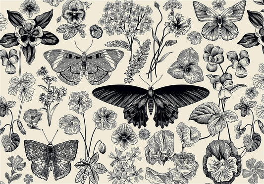 Palapeli 500 palaa - Butterflies and Flowers