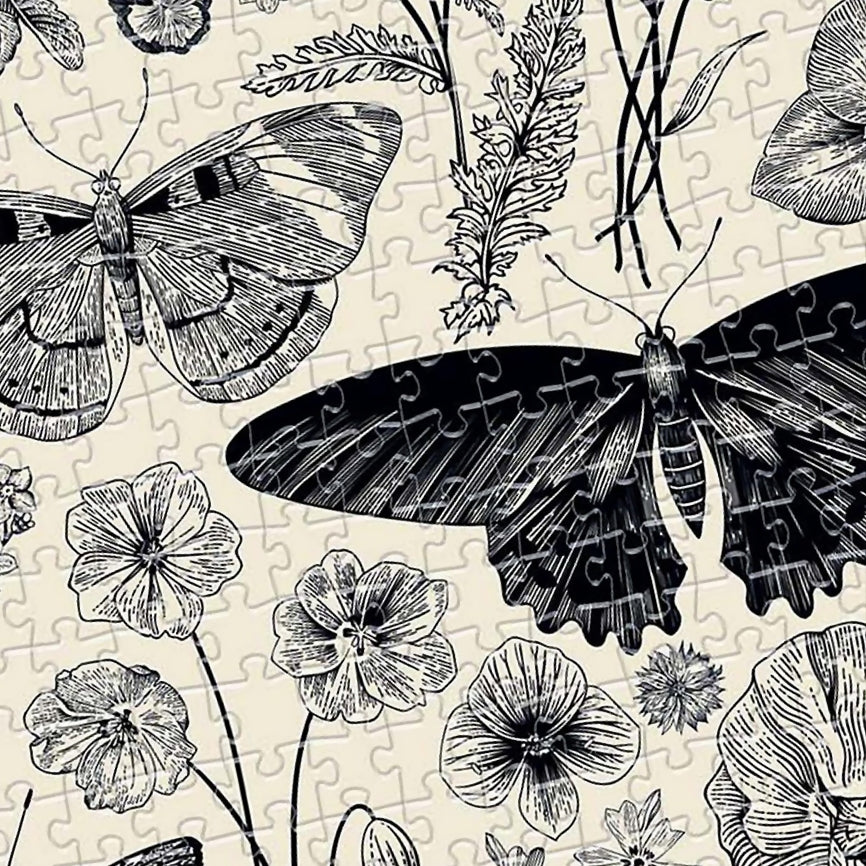 Palapeli 500 palaa - Butterflies and Flowers