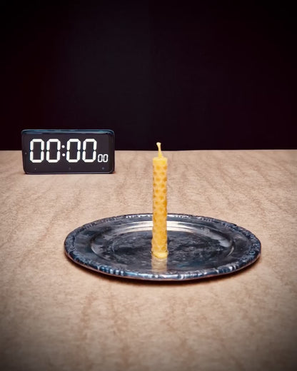 Kynttilä 10 kpl - Keskittymiskynttilät + savilautanen