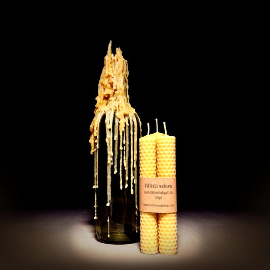 Kynttilä 3 kpl - Villisti valuva kruunukynttilä