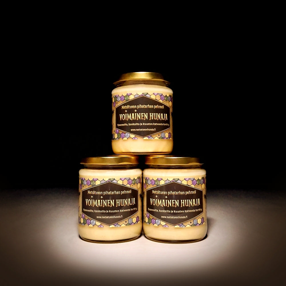 Voimainen hunaja 3 x 300 g lasipurkissa